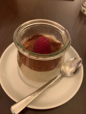 Vegan tiramisù - a bit like a pudding but quite nice at Pizzeria Casa Piccola in Vienna