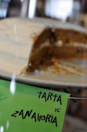 Home-made carrot cake at Cafe 4 Gatos in Granada