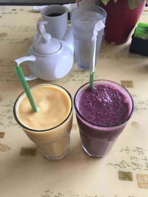 Mango marathon and chocolate berry  at Cafe Evergreen in Nokomis