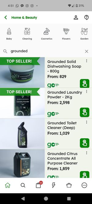 Cleaning supplies that are cruelty-free and in recycled plastic containers at Greenspoon - Online Supermarket in Nairobi