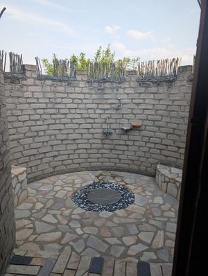 Super cool outdoor shower at Aardvark Safari Lodge in Katunguru