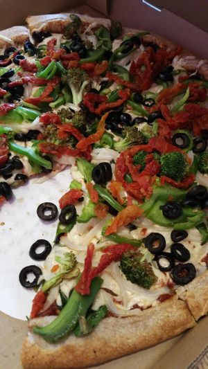 vegan pizza at Woodstock's Pizza - Pacific Beach in San Diego