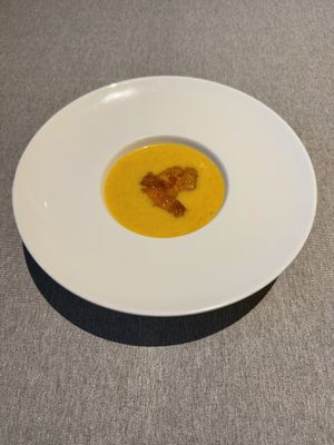 Sweet pumpkin dessert with peach gum  at Soodle - 蔬稻·素菜 in Guangzhou