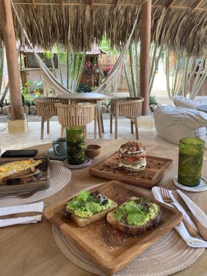 Vegan Pancakes, avocado toast and Smoothie and Mango Lazi  at Frequency Cafe & Brunch in Palomino