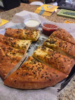 Garlic bread (without cheese) at Woodstock's Pizza in Santa Cruz