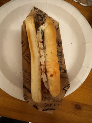 Vegetarian hot dog, not vegan!  at All That Burger - 올댓버거 in Busan