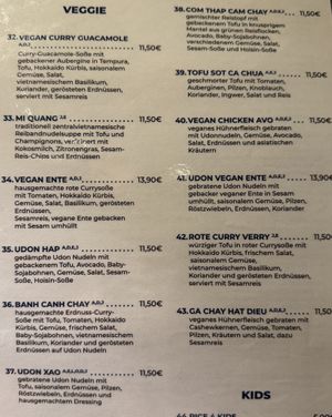 Menu ('veggie'-section).  at Nemnem Restaurant in Berlin