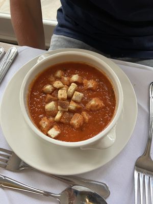 Tom soup starter  at Glaramara Hotel in Keswick