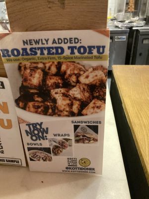 Placard  at Kotti Berliner Doner Kebab in New York City