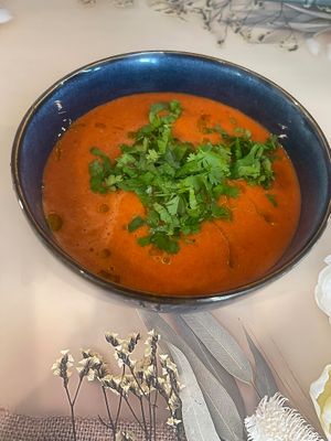 Our famous Spanish gazpacho  at Ready Set Raw in Sarasota