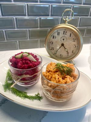 beet salad and carrot salad  at Ready Set Raw in Sarasota
