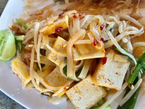Pad thai with tofu   at Majestic Bar Koh Lanta in Koh Lanta