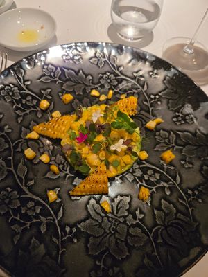 Corn and avocado. Balanced and delicious. at Les Saisons in Tokyo