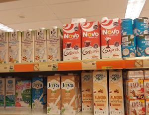 Only the joya,vegamilk,coconut milk (oriental express) and ευ bio are vegan from the pictured at Sklavenitis - ΣΚΛΑΒΕΝΙΤΗΣ in Rhodes
