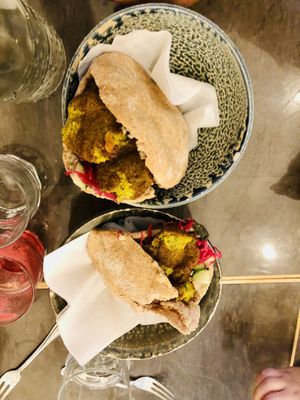 Falafel with hummus and babaganoush   at Chana in Brussels