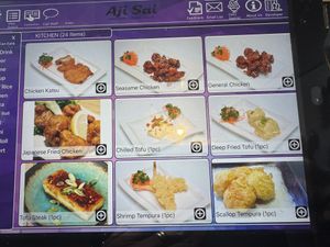 AYCE Sushi menu on iPad  at Ajisai in Milton