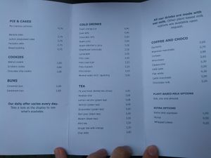 Menu at KLUTS in Utrecht