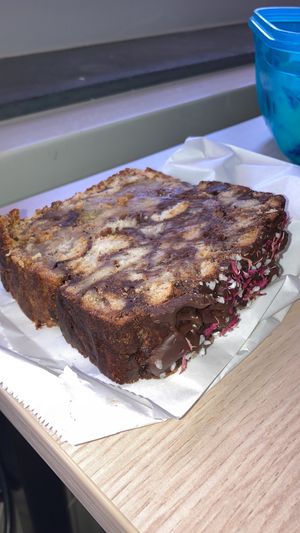 Verloren Brood - a cake made from their leftover other cakes (like the end pieces etc). It’s their best cake on my opinion 🤤   at KLUTS in Utrecht