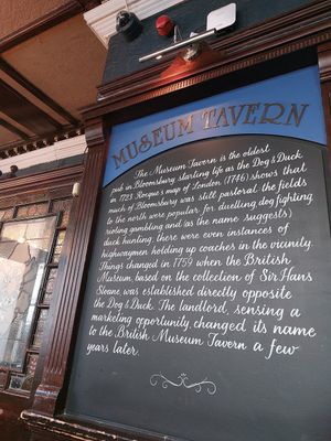 Decorations at Museum Tavern in London