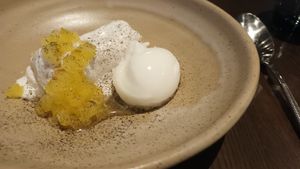 Passionfruit and pineapple dessert at Metita in Auckland