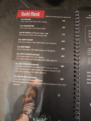 Menu at Machu Restaurant in Bruehl