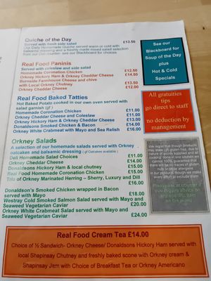  at Real Food Cafe @ Judith Glue  in Orkney Islands