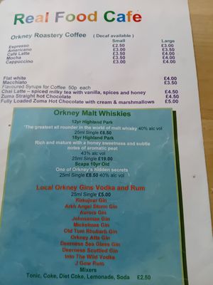  at Real Food Cafe @ Judith Glue  in Orkney Islands