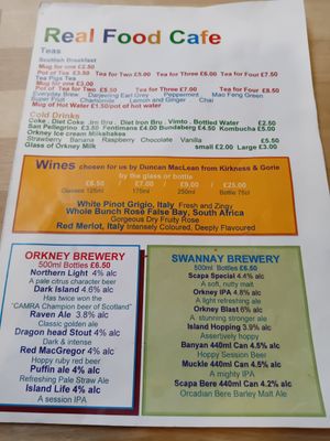  at Real Food Cafe @ Judith Glue  in Orkney Islands