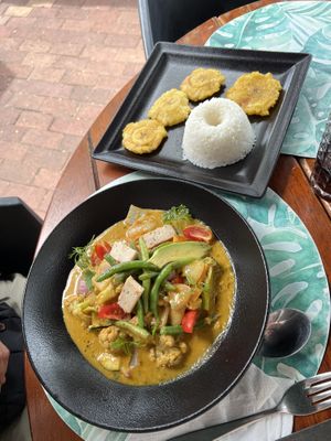Coconut curry with tofu    at Hotel Miconia Restaurant in San Cristobal