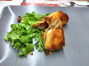 Lentils in fried puff pastry at Au Buron in Toulouse