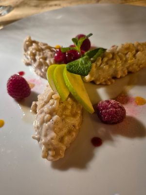 Vegan almond rice at Le Vieux Chalet in Champery