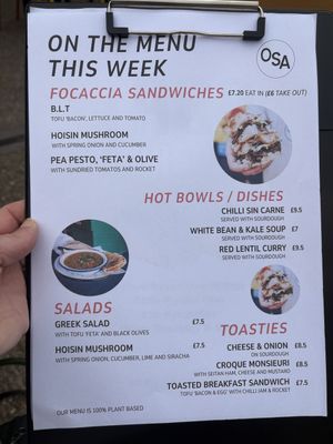 Lunch menu   at Other Space Arts CIC in Windsor