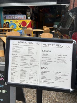 Menu  at Other Space Arts CIC in Windsor