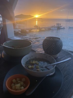 Lentil soup with a view   at Korner SXM in Grand Case