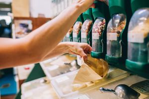 Heaps of bulk lines in store at Kombu Wholefoods in Bellingen