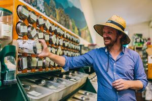 Big range of bulk herbs and spices at Kombu Wholefoods in Bellingen