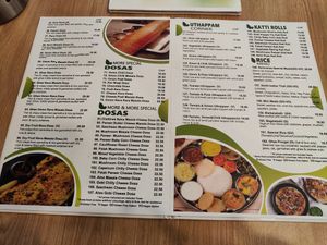 Menu 2025 at Saravanaa Bhavan in Zurich