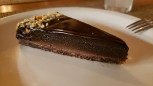 Chocolate torte w/strawberry (R$15). Tasty. at Alternativa Casa do Natural in Sao Paulo