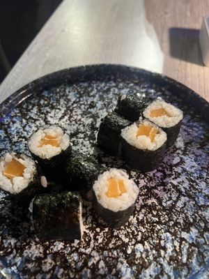 Fake salmon hosomaki  at Raito Fantastic Fusion in Milan
