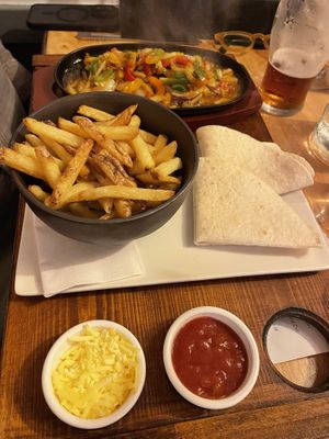 Fajitas ( cheese unknown status so didn’t try )  at Park Lodge Hotel in Isle Of Mull