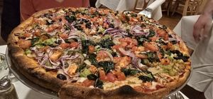 Vegan Sicilian Pizza, better than anything we have had anywhere else. at L'Osteria Mondello in Cheyenne