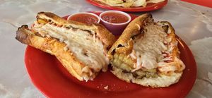 Vegan Eggplant Parmigiana Sandwich at L'Osteria Mondello in Cheyenne