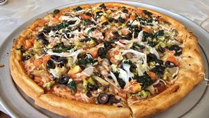 14" Gluten-free vegan veggie pizza (not on menu- ask for it) at L'Osteria Mondello in Cheyenne