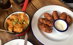 Patatas bravas y Koftas  at La Madriguera in Bilbao