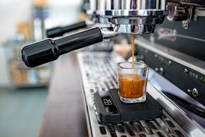 Rockin' Cat Organic Coffee & Tea Point Breeze - our Hand Made Kees van der Westen Spirit Duette Espresso Machine. at Rockin' Cat Organic Coffee & Tea in Pittsburgh
