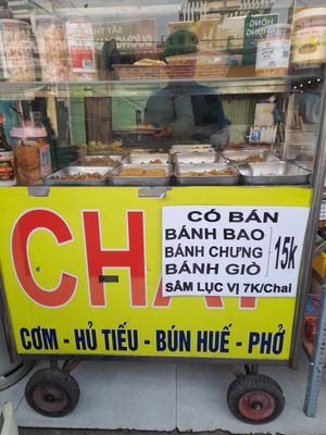 Stall outside with menu at CHAY NHẤT TAM in Ho Chi Minh City