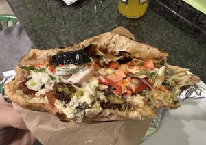 Unfortunately I couldn’t stop for a photo before the first few bites...  at Falafel Kitchen  in Mainz