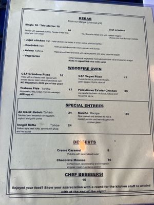 Menu  at Clay & Fire in Kansas City