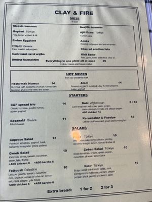 Menu waiter was able to help us select vegan options  at Clay & Fire in Kansas City