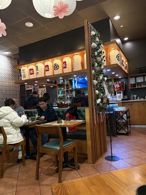 the restaurant has sit-down tables and a bar  at Gin Ramen & Asian Tapas in Alexandria